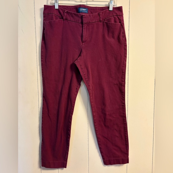 Old Navy Pixie Mid Rise Ankle Pants Purple Fuchsia - Picture 2 of 8